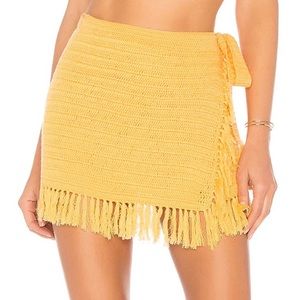 NEW Lovers and Friends Stevie Mini Wrap Skirt in Butternut